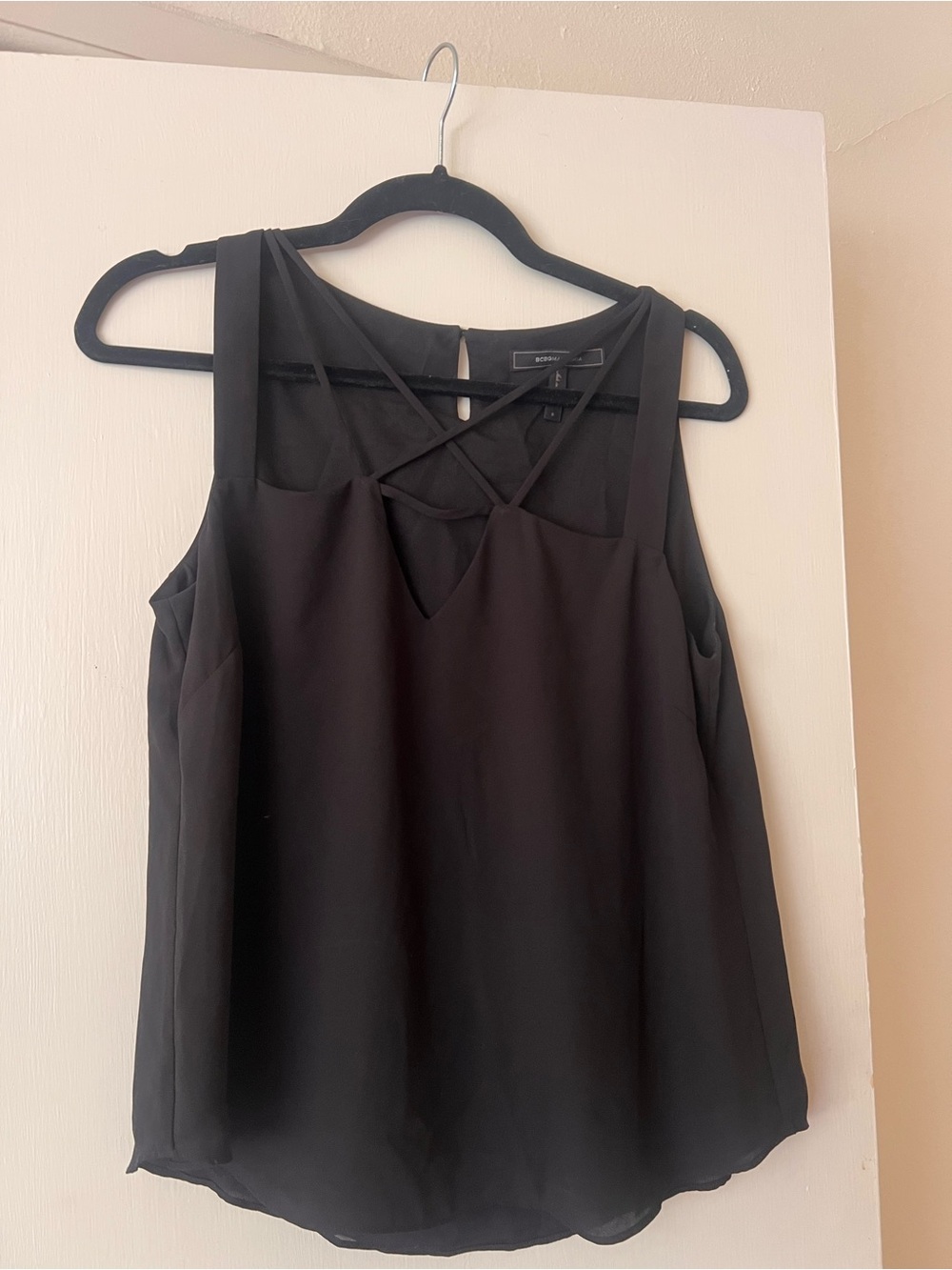 BCBGMaxAzria Black Strappy V-Neck Camisole